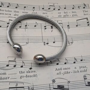 Silver Twisted Cable Bracelet Small